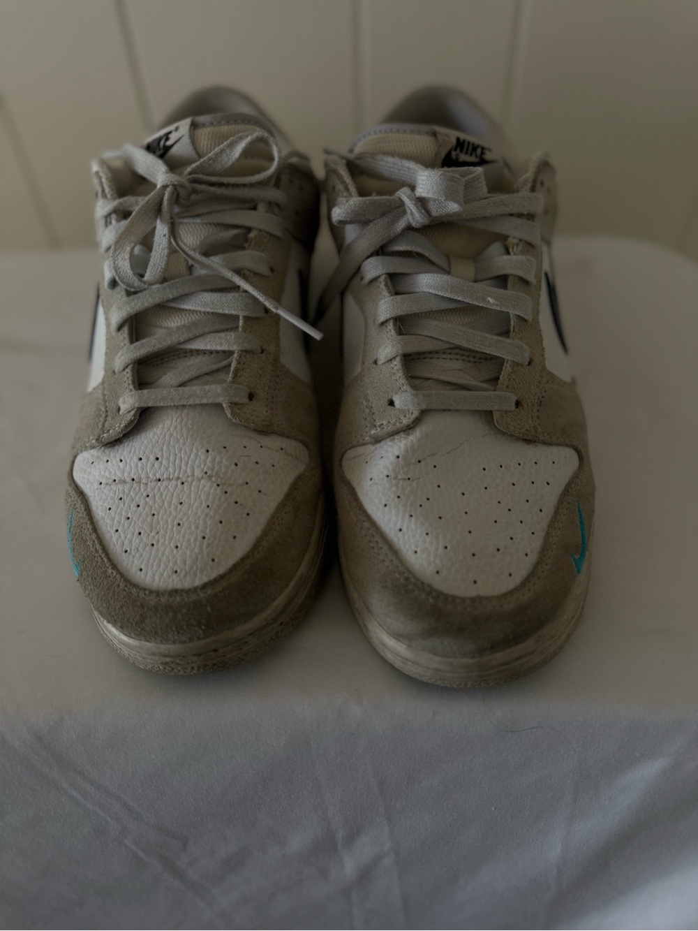 Size 11.5 - Nike Dunk Low Mini Swoosh Grey Midnight Navy Nike Men’s Skate Shoe - - Picture 4 of 7